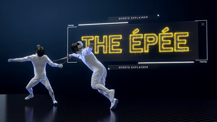 Frame from the Sports Explainer video on epee